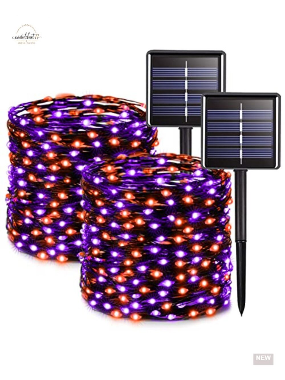 Halloween Solar String Lights 66ft Copper Wire
